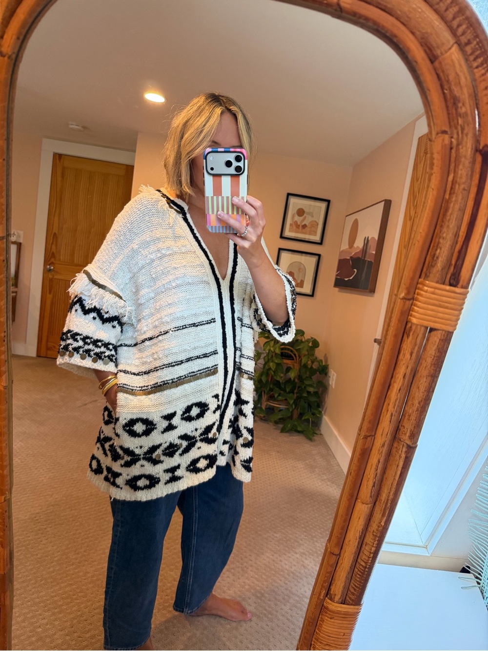 Black & White boho Sweater